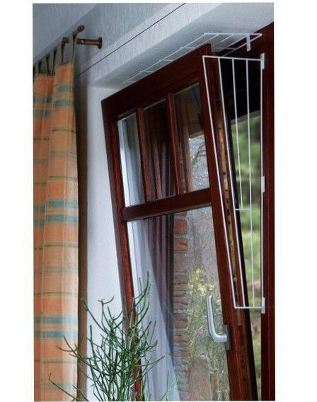 Raam met beschermnetten