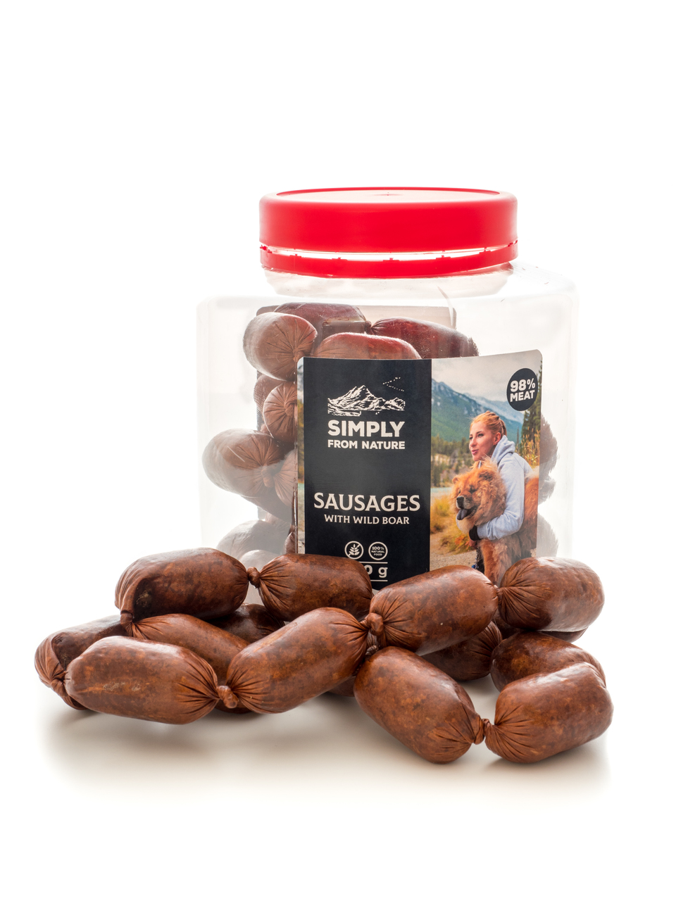 Hondenworstjes. Gezonde en lekkere lekkernijen met veel vlees