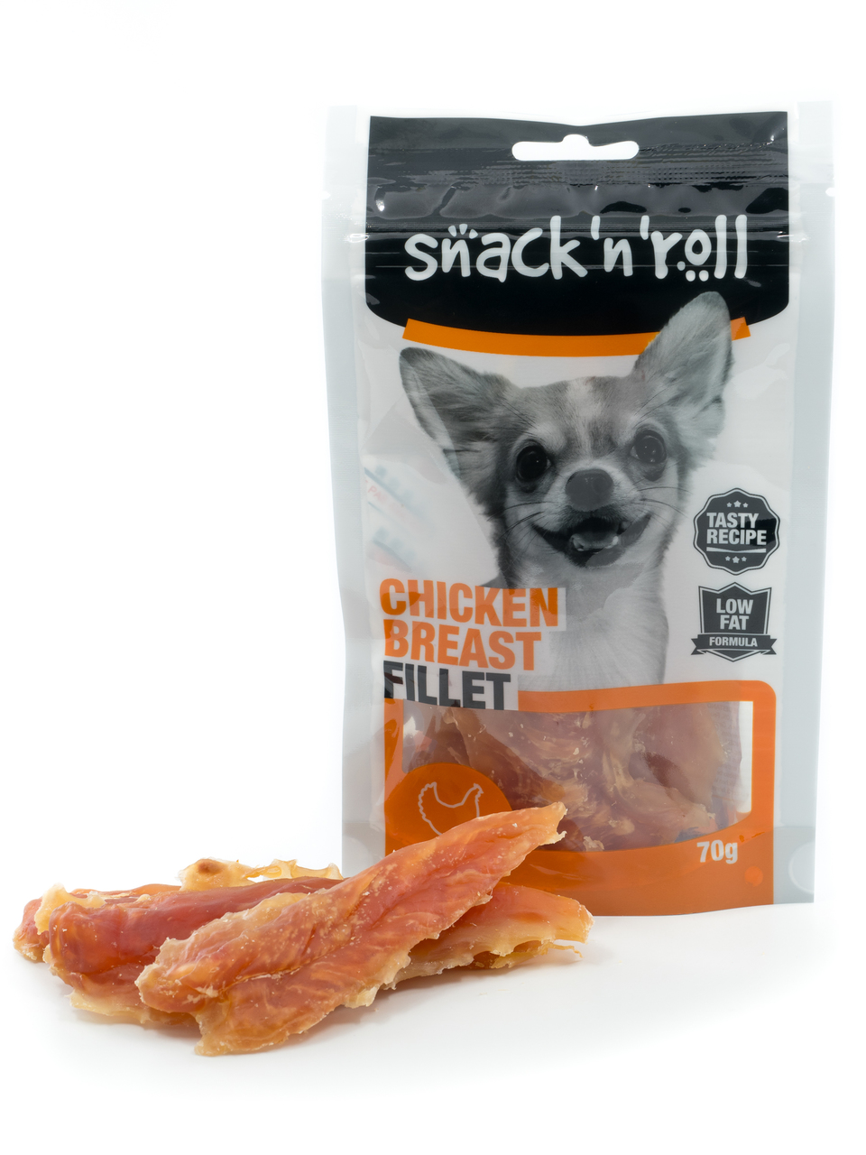 Kipfilet als snack voor de hond.
