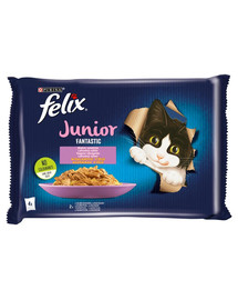 FELIX Fantastic Junior So gut wie es ausssieht mit Huhn & Lachs in Gelee 4x85g