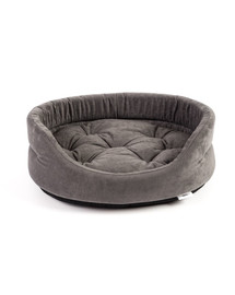FERA ovales Hundebett mit Kissen 61x51x16 cm grau