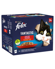 FELIX Fantastic So gut wie es ausssieht mit Rind, Kaninchen, Lamm, Huhn 24x85g