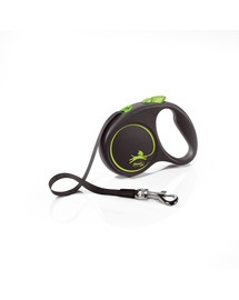 FLEXI Automatikleine Black Design S Gurt 5 m grün