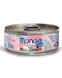 MONGE Natural Cat Thunfisch mit Hühnchen und Garnelen 80g