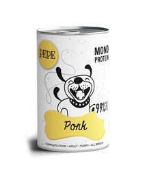 PAKA ZWIERZAKA PEPE Pork 99% (Schweinefleisch) 400 g Monoproteinfutter