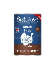 BUTCHER'S Original Rezept in Soße, Hundefutter, Stücke mit Truthahn in Soße, 400g