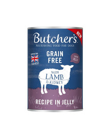 BUTCHER'S Originalrezept in Gelee, Hundefutter, Stücke mit Lamm in Gelee, 400g