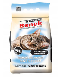 BENEK Super Benek Katzenstreu Universal kompakt weiß und himmelblau 5 l