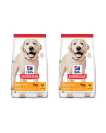 HILL'S Science Plan Canine Adult Light Large breed Chicken 2 x 18 kg Hundefutter Huhn für große Rassen