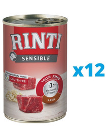 RINTI Sensible Rind + Reis 12 x 400 g