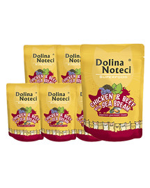 DOLINA NOTECI Superfood Huhn, Rind, Kabeljau 10x85g Nassfutter für Katzen