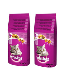 WHISKAS Adult Rind und Karotte 14kg  + WHISKAS Adult Rind und Karotte 14kg