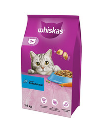 WHISKAS Adult 1,4 kg Trockenvollnahrung für ausgewachsene Katzen mit leckerem Thunfisch