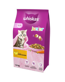 WHISKAS Junior 1,4 kg Trockenvollnahrung für Kätzchen mit leckerem Huhn