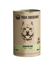 PAKA ZWIERZAKA Lamm und Apfel mit Minze 400 g Nassfutter für Hunde