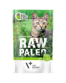 VETEXPERT Katzen-Nassfutter Raw Paleo Sterilised Wild 100G