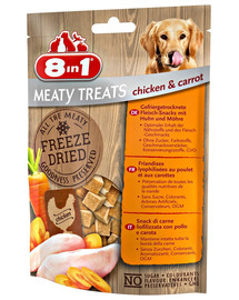 8in1 Meaty Treats Gefriergetrocknete Fleisch-Snacks Huhn & Möhre 50 g