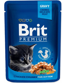 BRIT Premium Cat Pouches Chicken Chunks for Kitten 100g