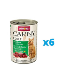 ANIMONDA Carny Adult RIND, PUTE + KANINCHEN 6 x 400 g