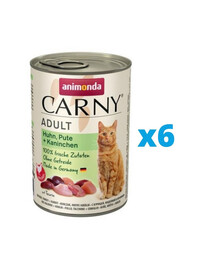 ANIMONDA Carny Adult Huhn, Pute + Kaninchen 6 x 400 g