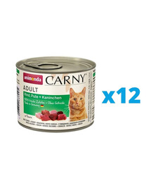 ANIMONDA Carny Adult Rind, Pute + Kaninchen 12 x 200 g