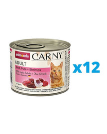 ANIMONDA Carny Adult Rind, Pute + Shrimps 12 x 200 g