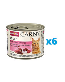 ANIMONDA Carny Adult Rind, Pute & Shrimps 6 x 200 g