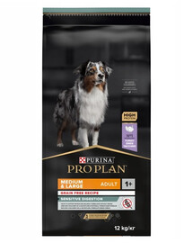 PURINA Pro Plan mit OPTIDIGEST Getreidefreie Medium & Large Adult Sensible Verdauung Truthahn 12kg