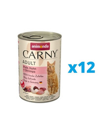 ANIMONDA Carny ADULT PUTE, HUHN + SHRIMPS 12 x 400 g