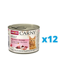 ANIMONDA Karma Carny Adult Pute, Huhn + Shrimps 12 x 200 g