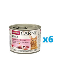 ANIMONDA Karma Carny Adult Pute, Huhn + Shrimps 6 x 200 g