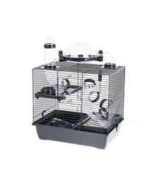 INTERZOO Rocky + Terrace Hamsterkäfig 42 cm schwarz