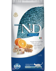 FARMINA N&D Ocean Cat Adult Cod, Spelt, Oats & Orange 10 kg