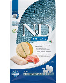 FARMINA N&D Ocean Dog Adult Medium & Maxi Lachs, Kabeljau, Kürbis & Cantaloupe 2,5 kg