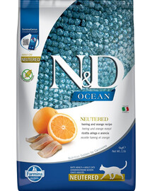 FARMINA N&D Ocean Cat Neutered Adult Herring & Orange 5 kg
