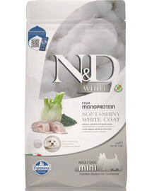 FARMINA N&D White Dog Adult Mini Sea Bass, Spirulina & Fennel 2 kg