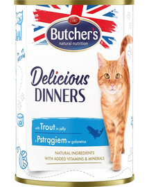 BUTCHER'S Delicious Dinners Katzenfutter, Stücke mit Forelle in Gelee 400g