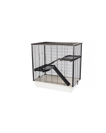 INTERZOO Frodo + Plastic Nagetierkäfig 78 cm warm grau