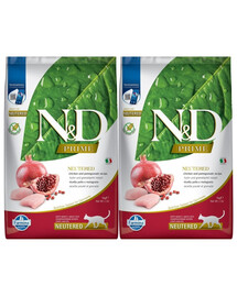 FARMINA N&D Cat Chicken & Pomegranate NEUTERED Adult 2x5 kg