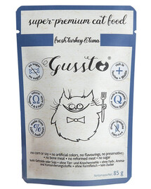 GUSSTO Cat Fresh Turkey&Tuna FRISCHES TRUTHAHN UND THUNFISCH 85 g