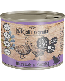 WIEJSKA ZAGRODA Adult Huhn und Ente 200 g Dose für Katzen