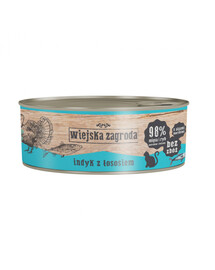 WIEJSKA ZAGRODA Adult Truthahn mit Lachs 85 g Katzennassfutter