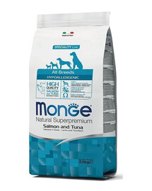 MONGE Hypoallergenic Lachs und Thunfisch 2,5 kg