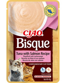 INABA CIAO Bisque Thunfisch und Lachscremesuppe für Katzen 40g