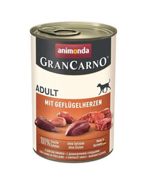 ANIMONDA GranCarno Adult with Poultry hearts 400 g mit Geflügelherzen für adulte Hunde