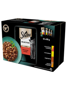 SHEBA Selection in Soße Saftige Geschmacksrichtungen 12 x 85g