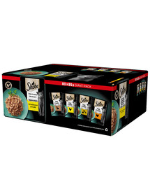 SHEBA Delicacy Geflügel-Aromenbeutel in Gelee 80x85g Ente, Huhn, Geflügel