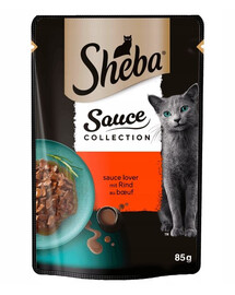 SHEBA Sauce Collection Beef 85g Rindfleischstücke in Soße für Katzen