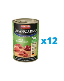 ANIMONDA GranCarno Original Adult RIND + ENTENHERZEN 12 x 400 g