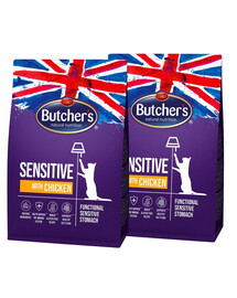 BUTCHER'S Functional Cat Sensitive für sensible Katzen mit Huhn 2x800 g
